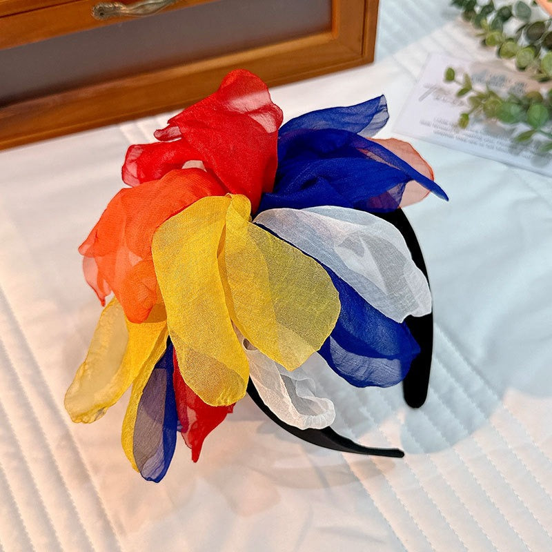 Handmade European and American headbands with versatile fabric flower hair accessories