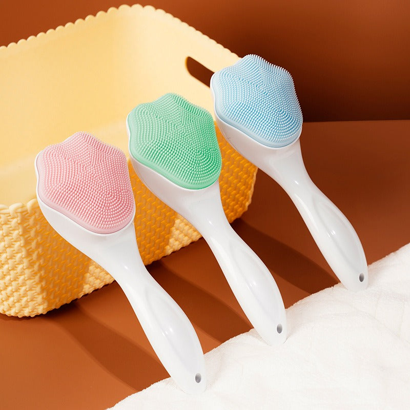 Cat Claw Face Wash Brush Silicone Long Handle Cat Claw Brush Soft Silicone Pore Cleaning Brush Facial Cleanser