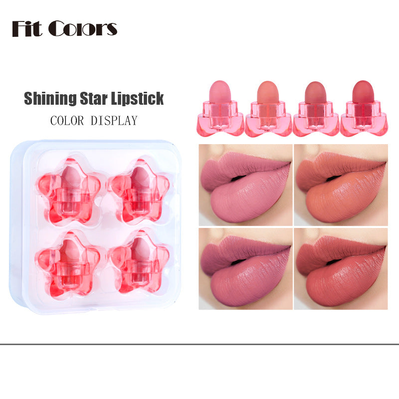 Fit Colors Pentagram Mini Lipstick Set Pentagram 12 Colors Mini Portable Capsule Lipstick