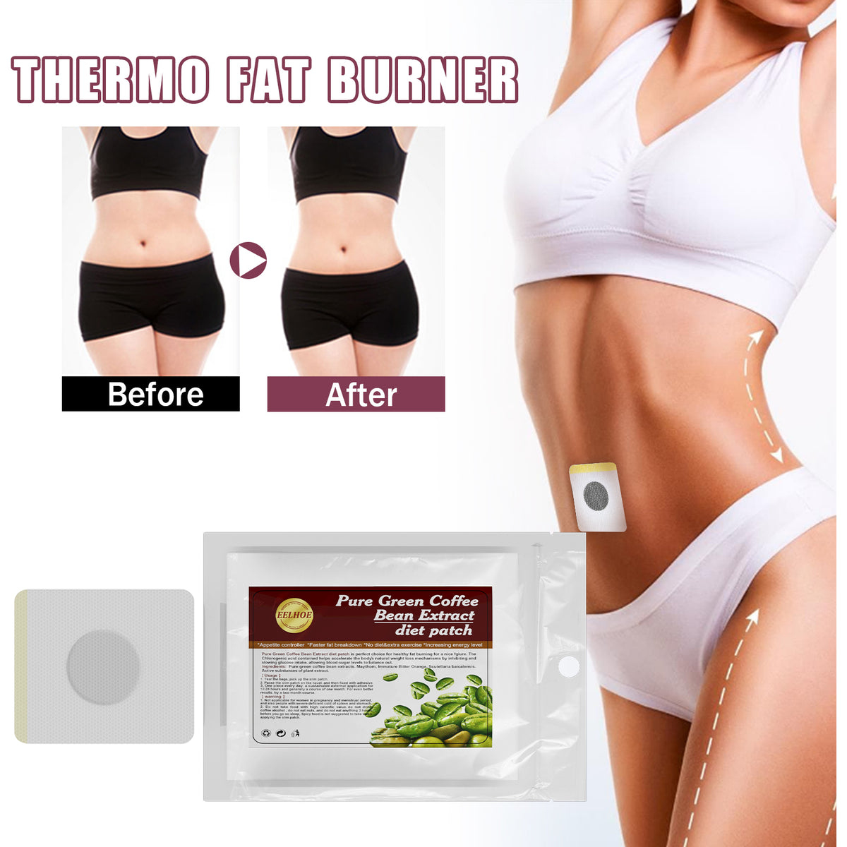 EELHOE Belly Button Stick Body Skin Massage Firming Skin Thigh Muscle Belly Button Stick