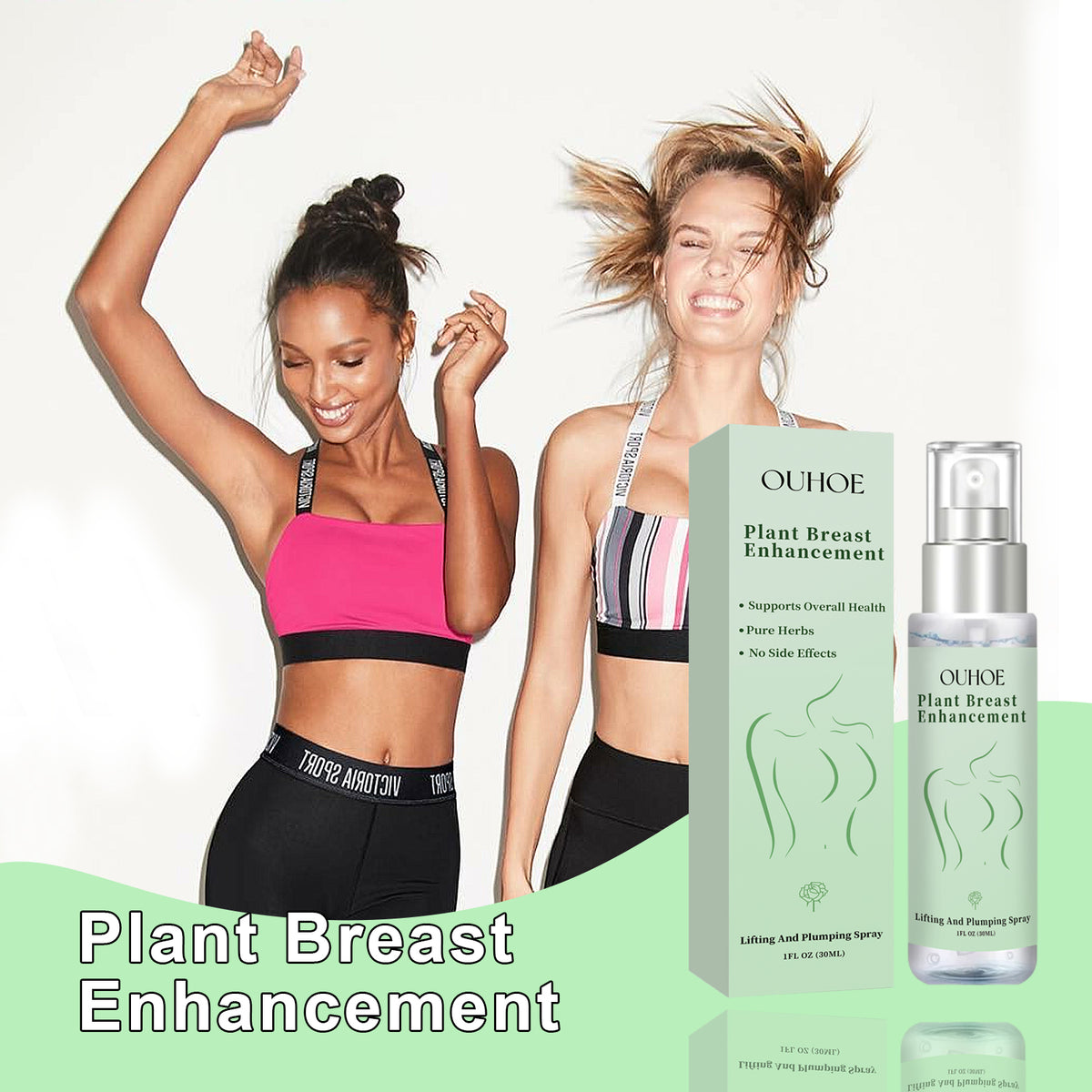 OUHOE Natural Herbal Breast Spray Moisturizes Plump, Firming And Firming Breasts Massage Treatment