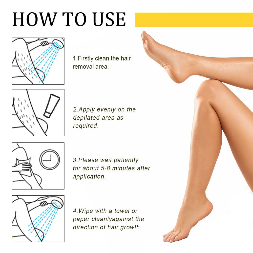 EELHOE Honey And Milk Hair Removal Cream, Quick And Gentle Hair Removal All Over The Body Smooth Skin Hair Removal Cream