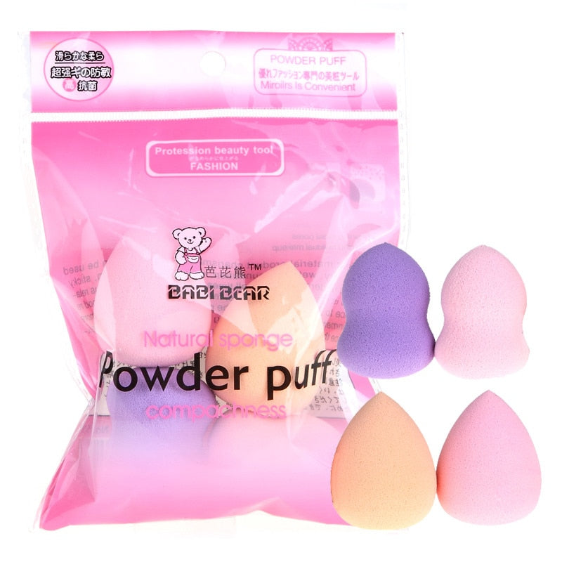 4Pcs/set Mini Beauty Soft Makeup Sponge Puff Face Nose Facial Foundation Base Liquid Powder Blending Drop Shape Cosmetic Tool