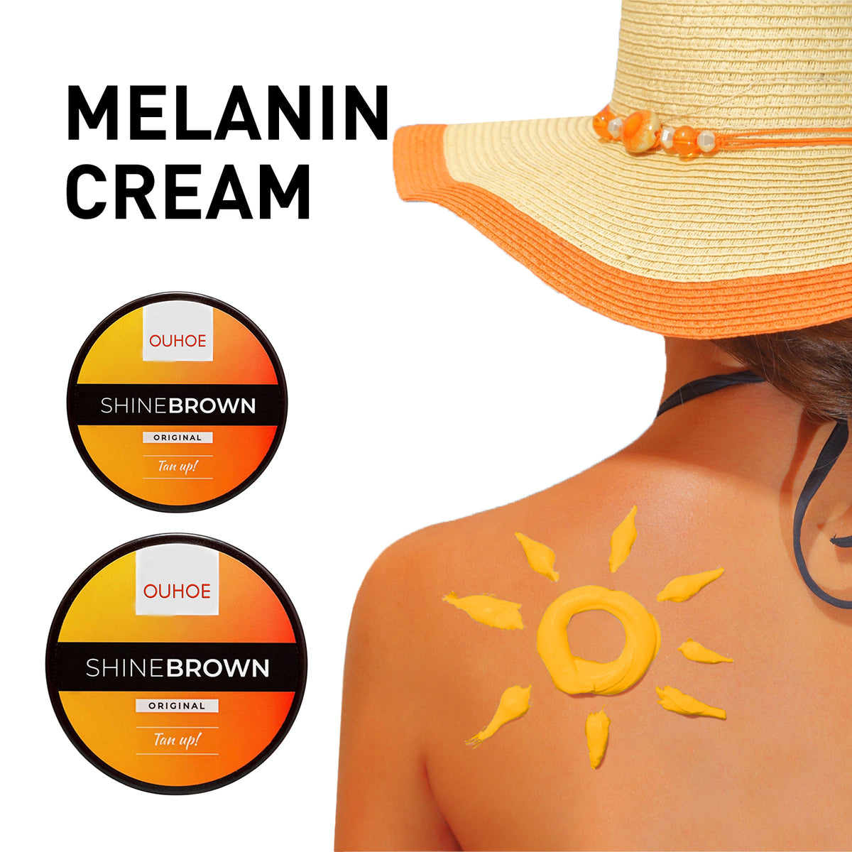 OUHOE - Black Cream Aloe Vera Gel, Sunburn Repair Gel Summer Beach Tanning Lotion