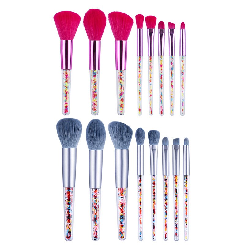 5/8pcs Mini Candy Makeup Brushes Soft Eyeshadow Powder Blush Eyebrow Brush Set Candy Theme Small Cosmetic Compensation Tools