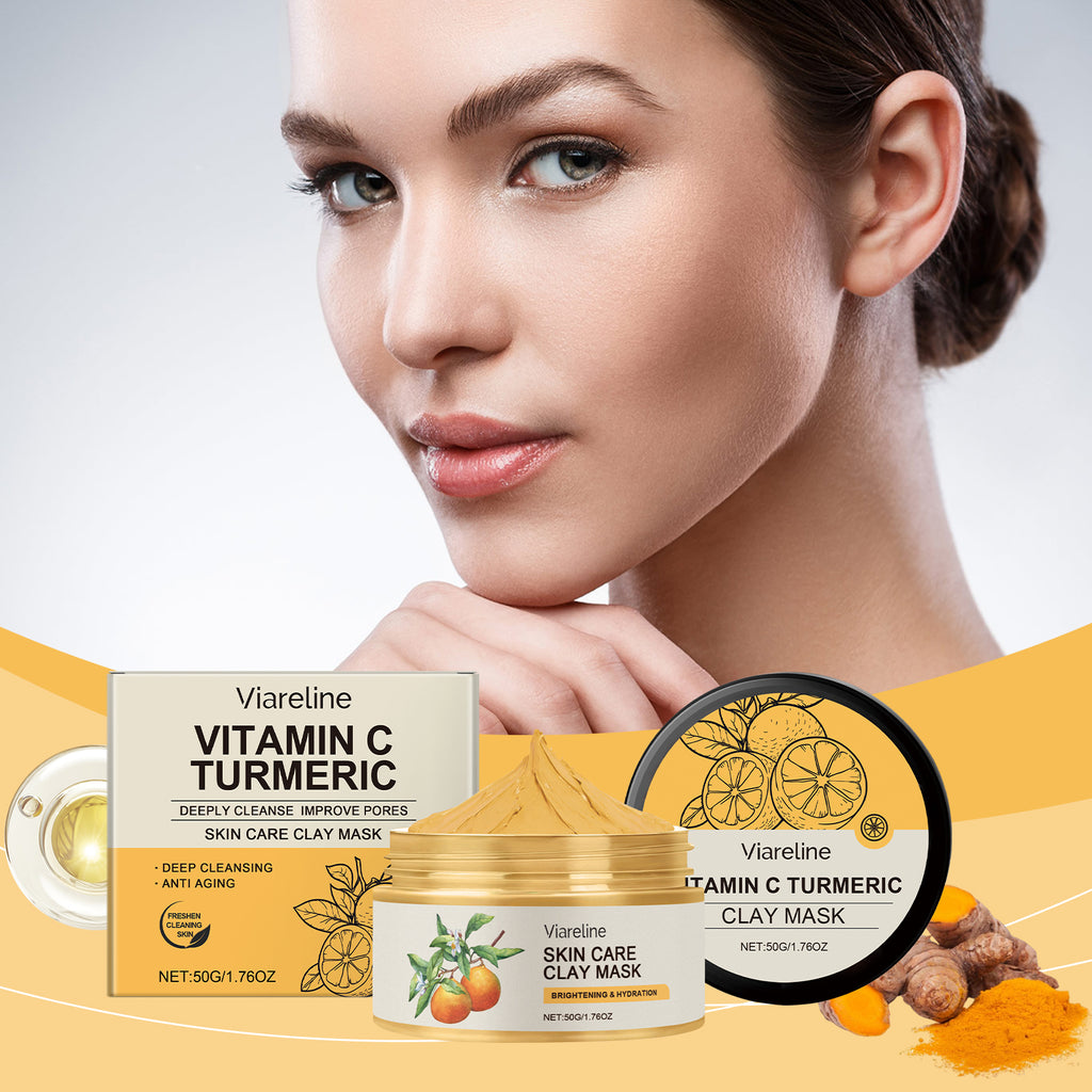 Viareline Vitamin C Deep Cleansing Mud Mask Gently Cleans, Hydrates And Moisturizes Facial Skin
