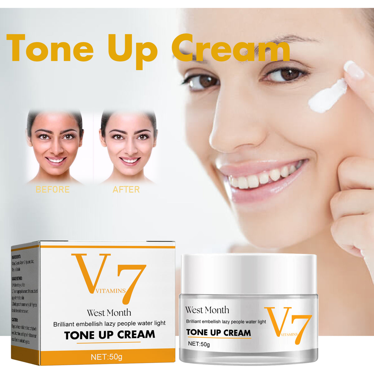 Brightening Cream, Refreshing Moisturizing Non-Greasy Moisturizing Moisturizing And Brightening Skin Toner Cream