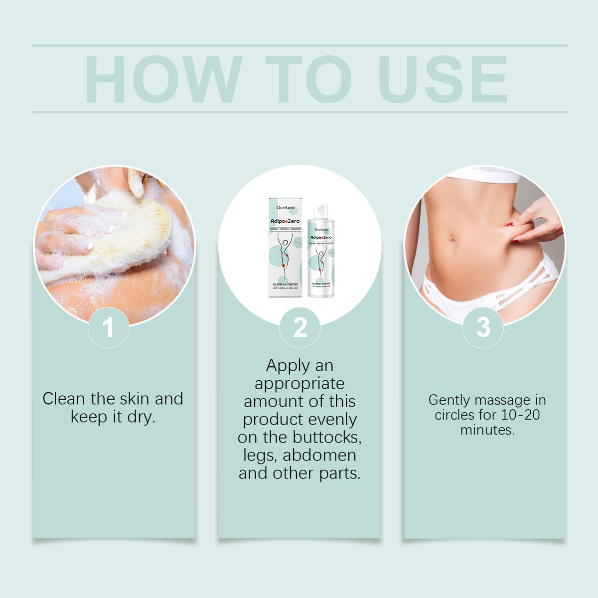 OceAura Body Care Cream Gentle Moisturizing Light Treatment All Over The Skin Nourishing Firming Massage Cream