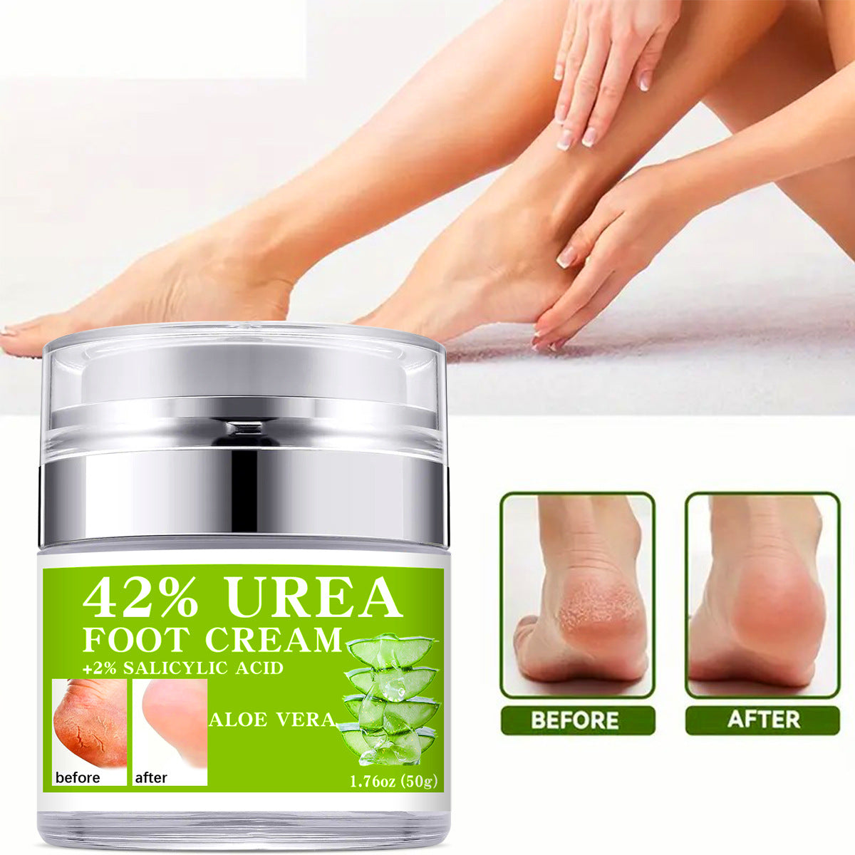 42% Urea Hand and Foot Cream for Dry and Cracked Skin: Moisturizing, Hydrating, and Nourishing Body Lotion, 50ml