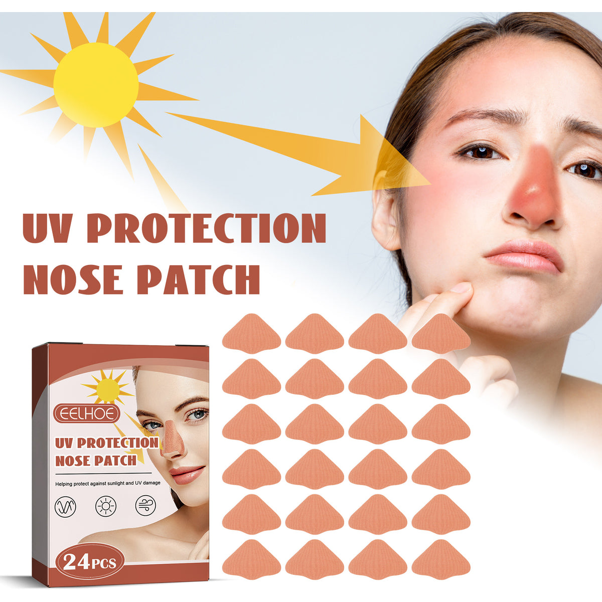 EELHOE Protective Nose Patch Breathable, Comfortable And Refreshing Outdoors In Summer Protects Skin Against Uv Rays