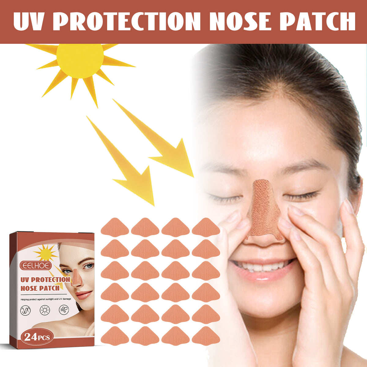 EELHOE Protective Nose Patch Breathable, Comfortable And Refreshing Outdoors In Summer Protects Skin Against Uv Rays