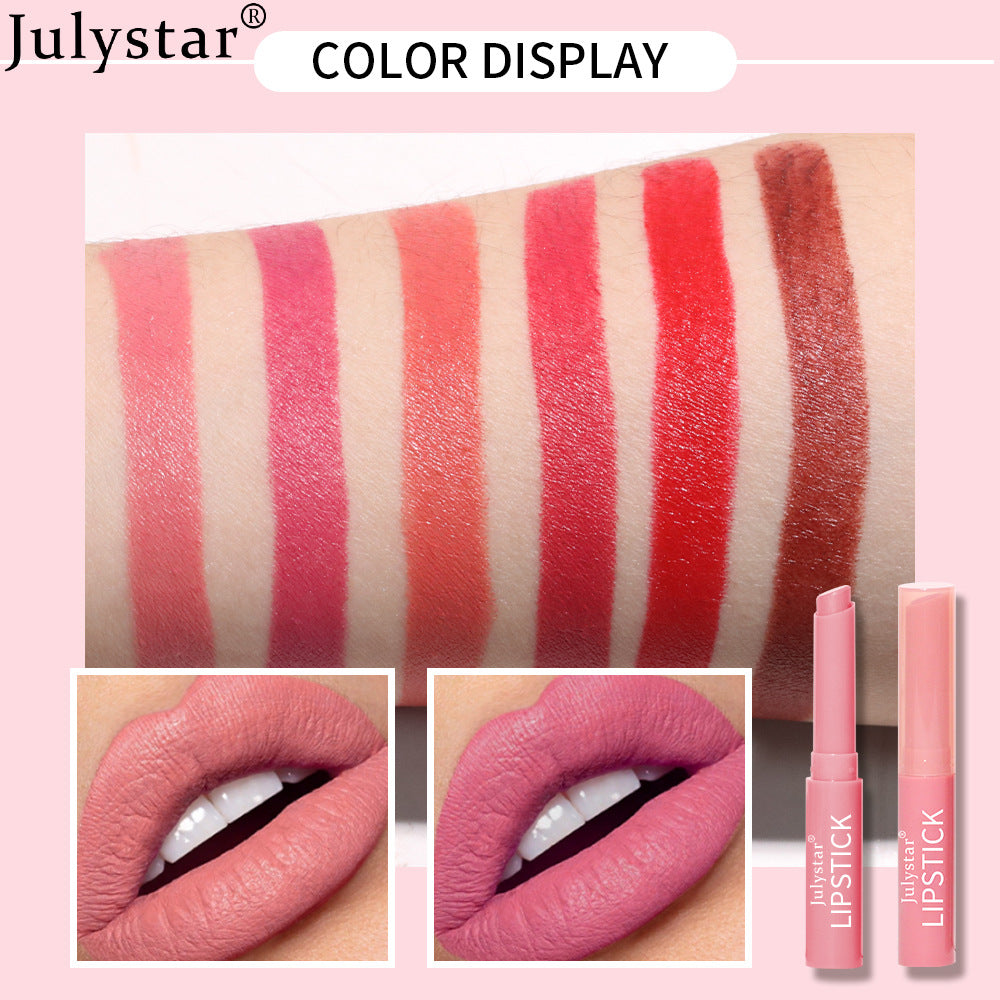Durable Waterproof Non Stick Cup Genuine Six Color Lipstick Matte Velvet Foggy Lipstick