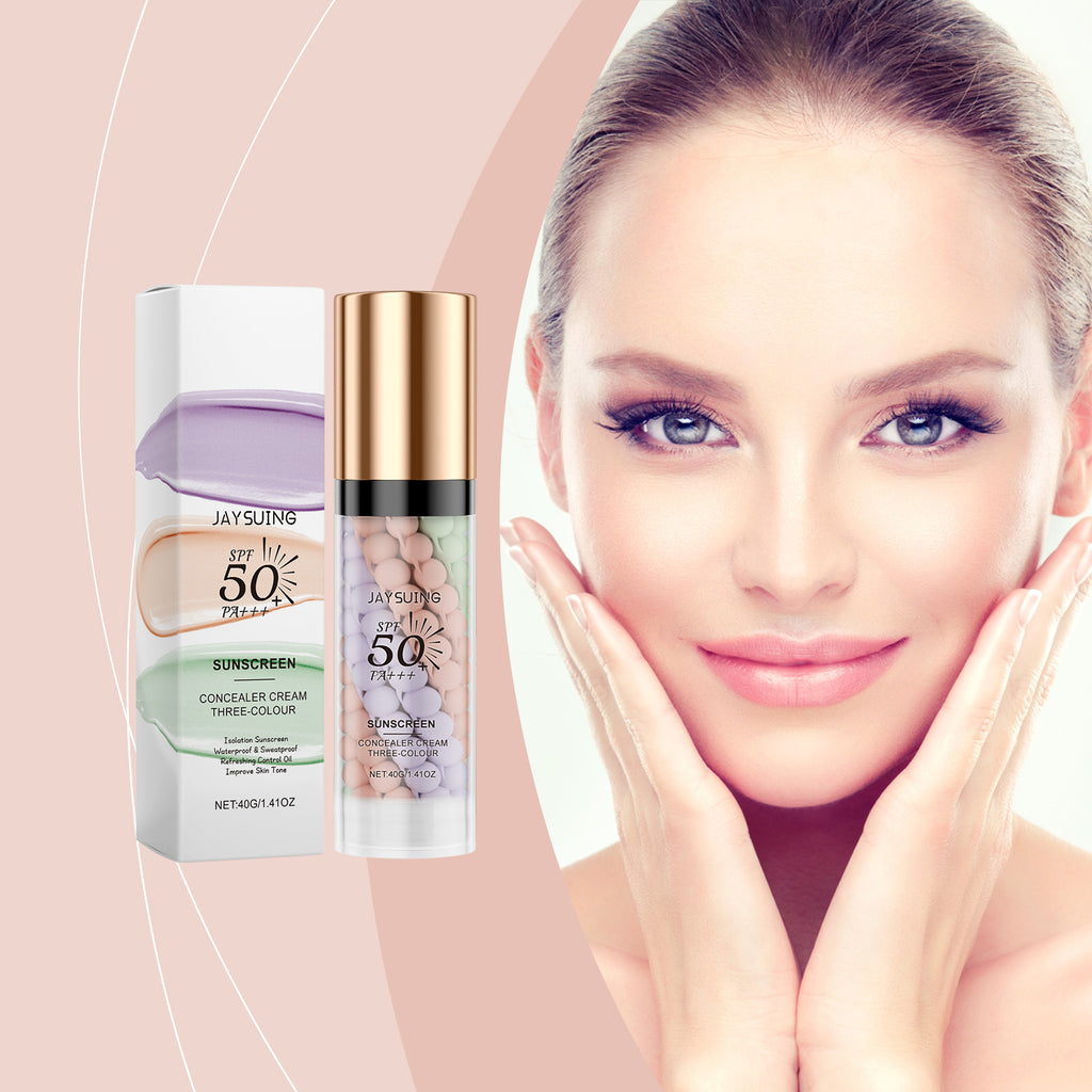 Jaysuing Three-Color Protective Primer, Concealing Primer, Skin Care, Moisturizing, Covering Blemishes, Smoothing And Maintaining Makeup