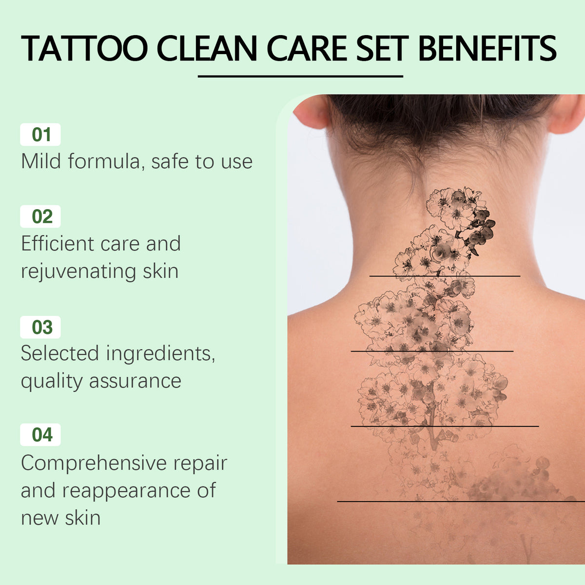 Tattoo Cover Treatment Set Gentle Cover Tattoo Mark Cleaning And Repairing Skin Concealer Set