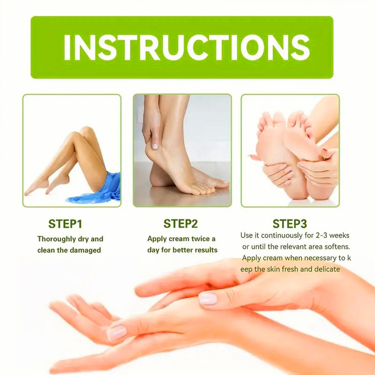 42% Urea Hand and Foot Cream for Dry and Cracked Skin: Moisturizing, Hydrating, and Nourishing Body Lotion, 50ml