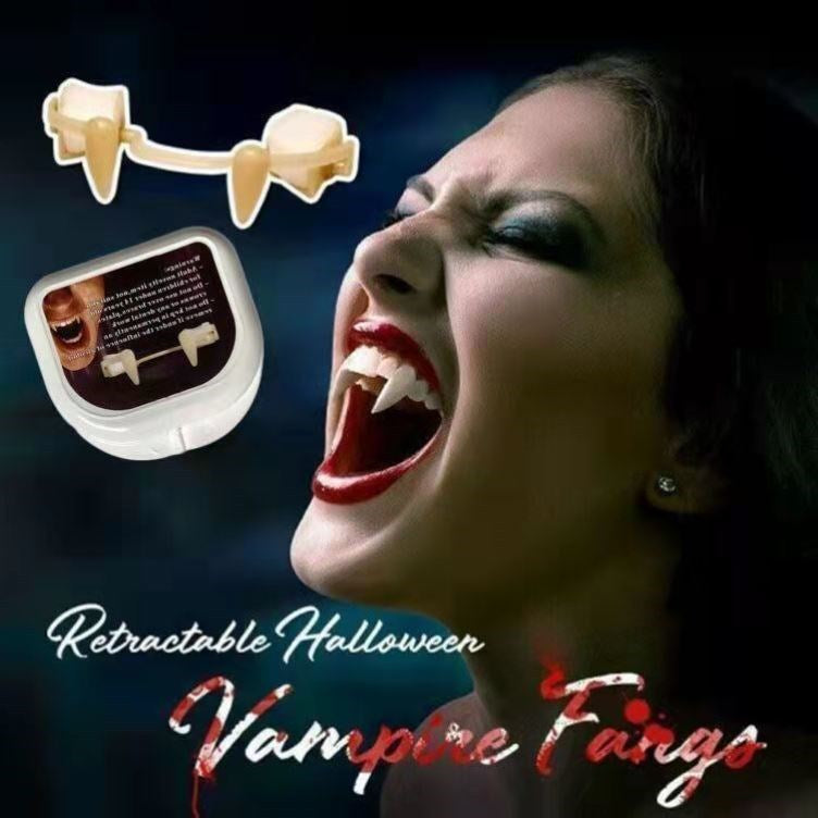 Halloween Vampire Dentures Adult Children Braces Zombie Tricky Fake Teeth Prop Nails Scary Retractable
