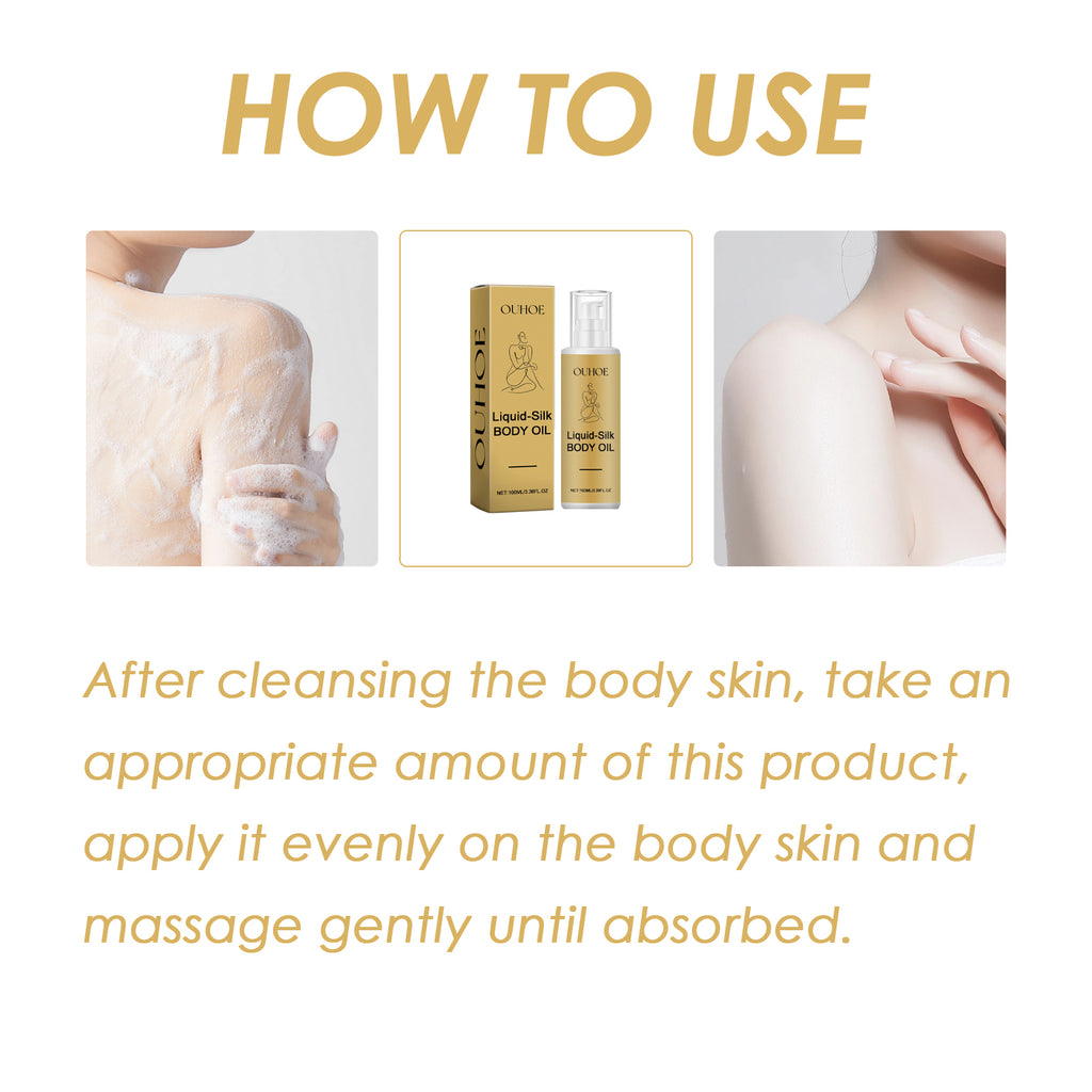Liquid Silk Body Essence Oil, Anti-Wrinkle Hydrating Repair Chicken Skin Firming Beauty Body Care Oil