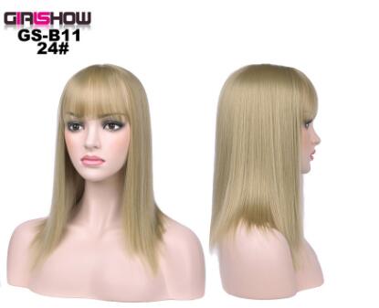 women Bob Wig With Bangs Short Straight Wigs party Synthetic Hair Heat Resistant Fiber fake hair Halloween Perucas
