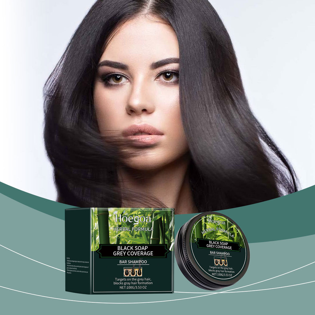 Hoegoa Bamboo Charcoal Shampoo Soap Improves Hair Quality, Nourishes Hair, Hydrates Hair, Is Soft And Gentle