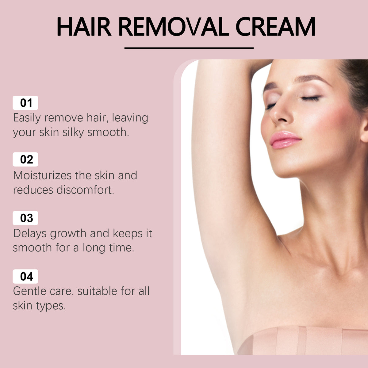 OceAura Nourishing Skin Hair Removal Cream, Gentle Non-Irritating Clean Body Skin Smooth Hair Removal Cream