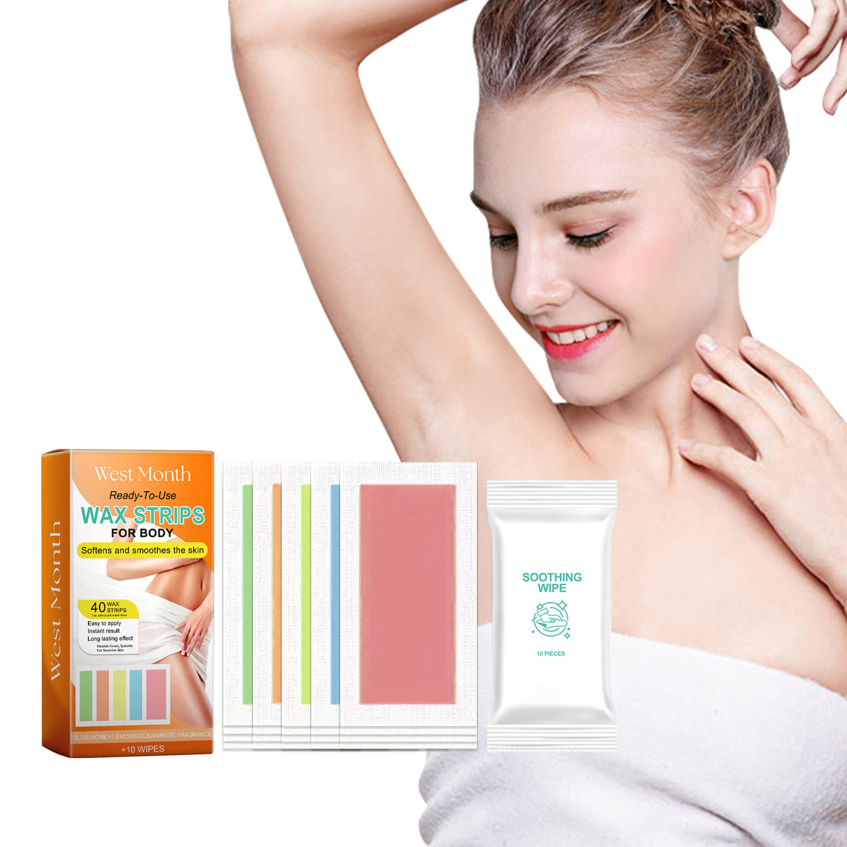 Waxed Hair Removal Paper, Armpit Leg Full Body Hair Removal Treatment Gentle Does Not Stimulate Smooth Skin