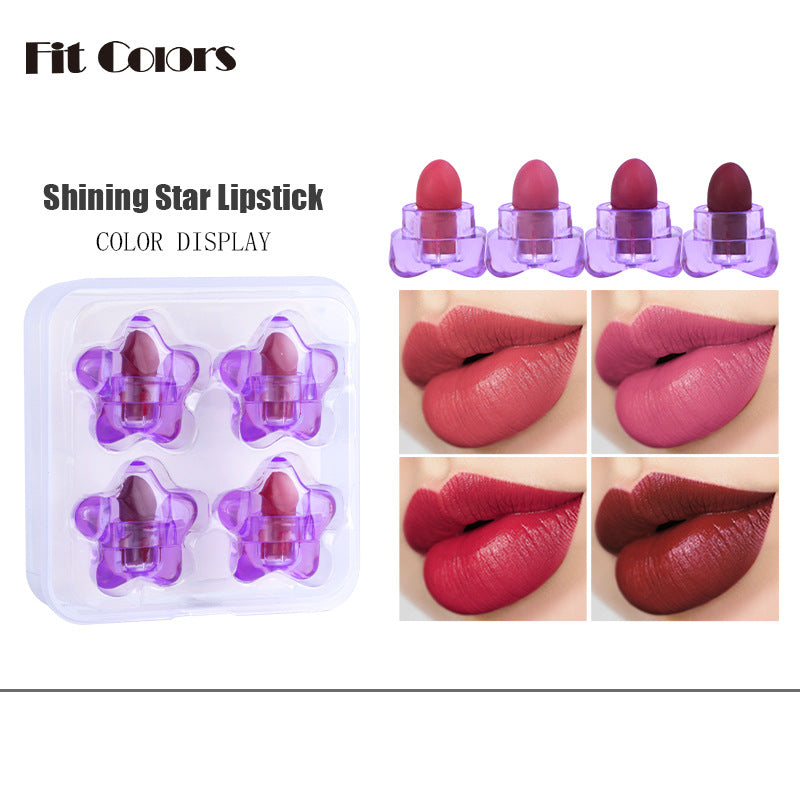 Fit Colors Pentagram Mini Lipstick Set Pentagram 12 Colors Mini Portable Capsule Lipstick