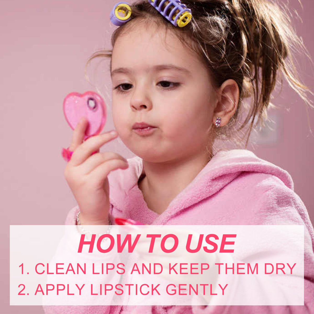 Bunny Lipstick, Easy Clean Lip Gloss Lip Oil Children's Play House Toy Lipstick