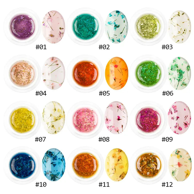 Dried Flowers Gel Nail Polish Soak Off UV LED Transparent Gel Nail Polish Decoration Manicure Nail Art Toolfafa