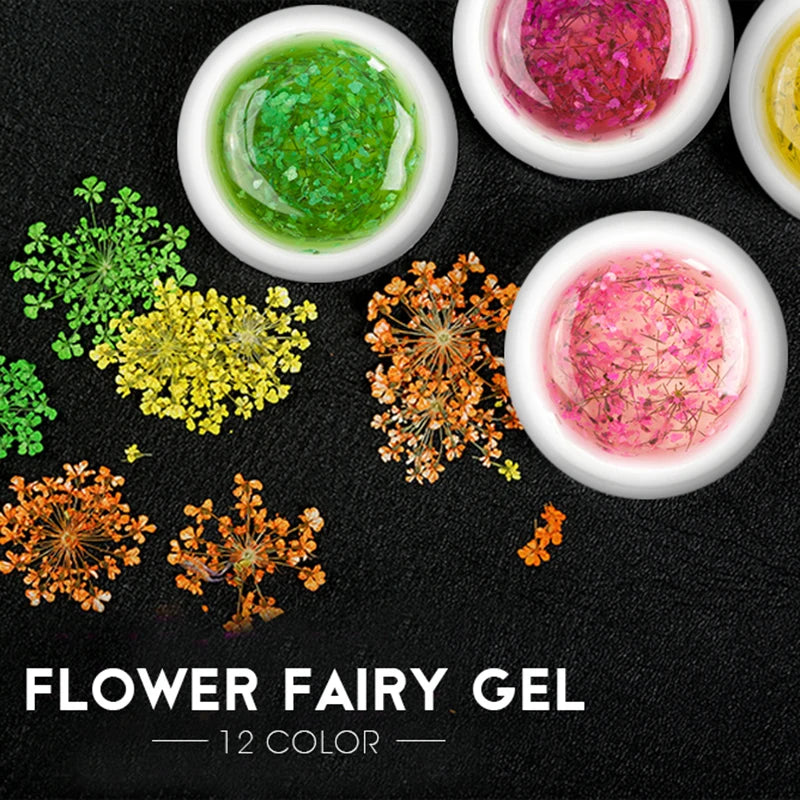 Dried Flowers Gel Nail Polish Soak Off UV LED Transparent Gel Nail Polish Decoration Manicure Nail Art Toolfafa