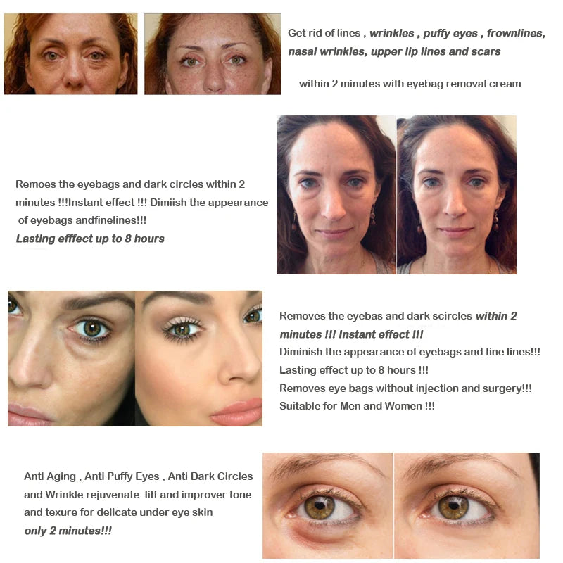 2 Minutes Instant Lifting Liquid Pump Eye Cream Anti Puffiness Wrinkles Effect Long Lasting Remove Eye Bag Fine Lines Cream